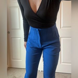 Zara High-Waisted Pants Size S Color Royal Blue